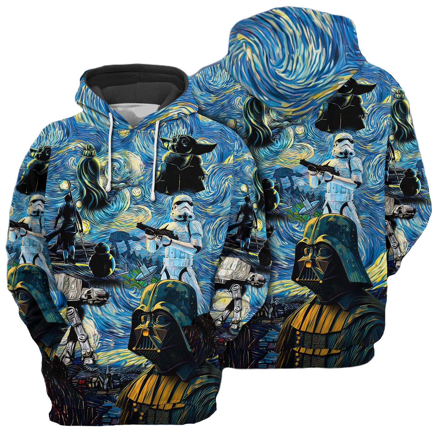 Starwars Hoodie Starwars Starry Night Hope and Mysteries Hoodie Blue Unisex