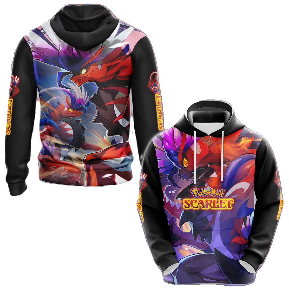 Pokemon Hoodie Pokemon Scarlet Violet Video Game Graphic T-Shirt Colorful Unisex - Trendy Gift For Men & Women