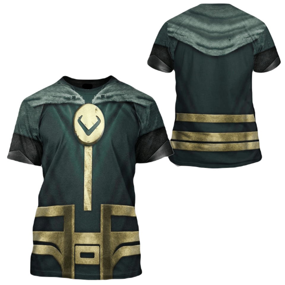 Loki Hoodie Loki Laufeyson Suit Costume T-Shirt Green Gold Unisex - Trendy Gift For Men & Women