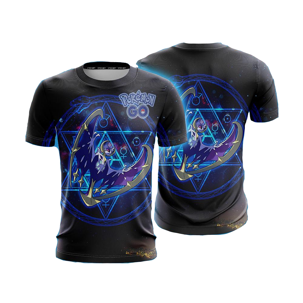 Pokemon T-Shirt Lunala Graphic Pokemon Go T-Shirt Black Unisex - Trendy Gift For Men & Women