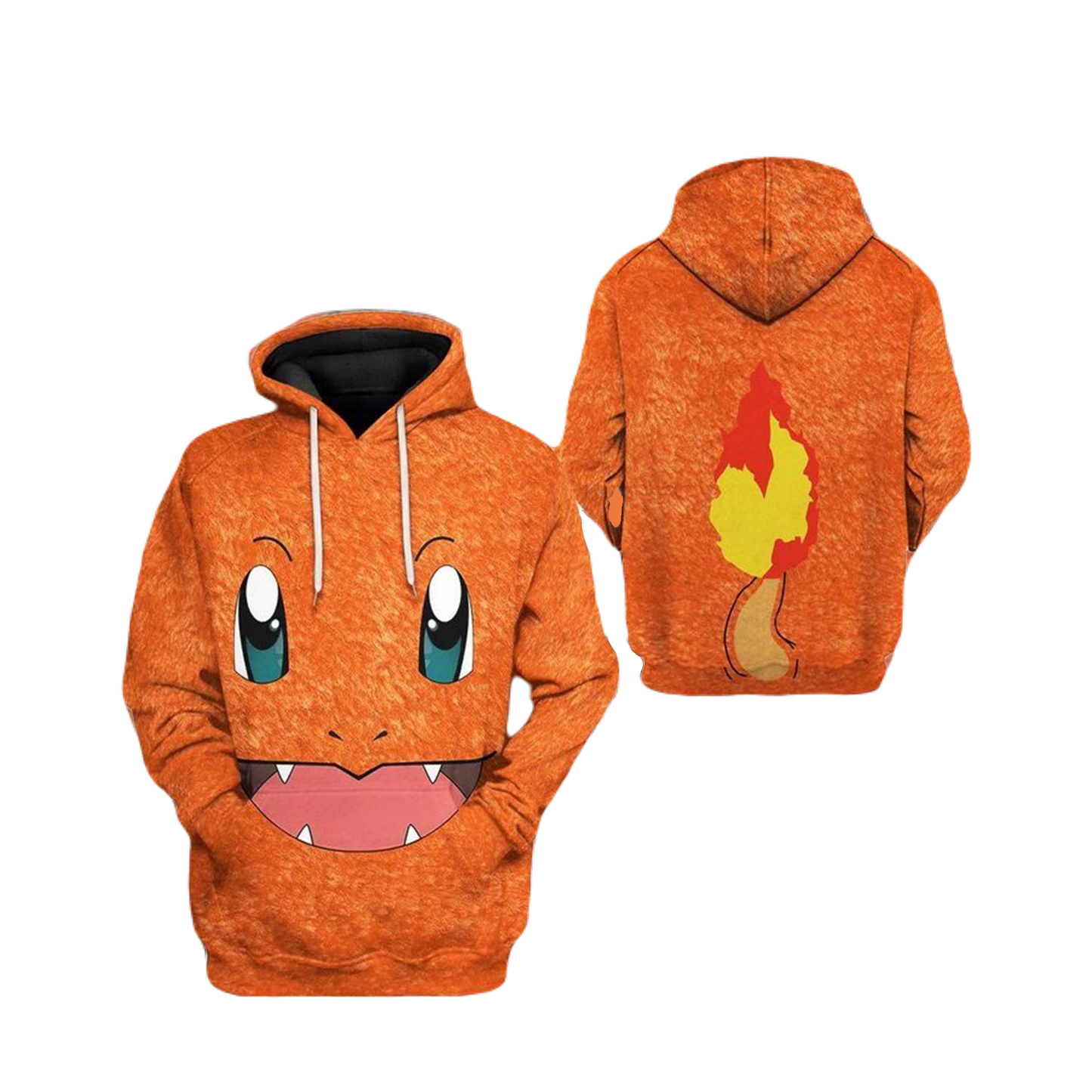 Pokemon Hoodie Pokemon Charmander Costume Hoodie Orange Unisex - Cozy Hoodie For Cold Weather