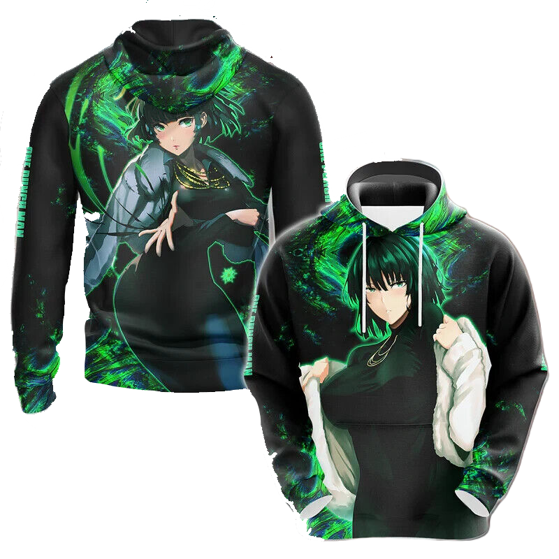 One Punch Man Hoodie Fubuki Hero Blizzard Of Hell T-shirt Black Green Unisex