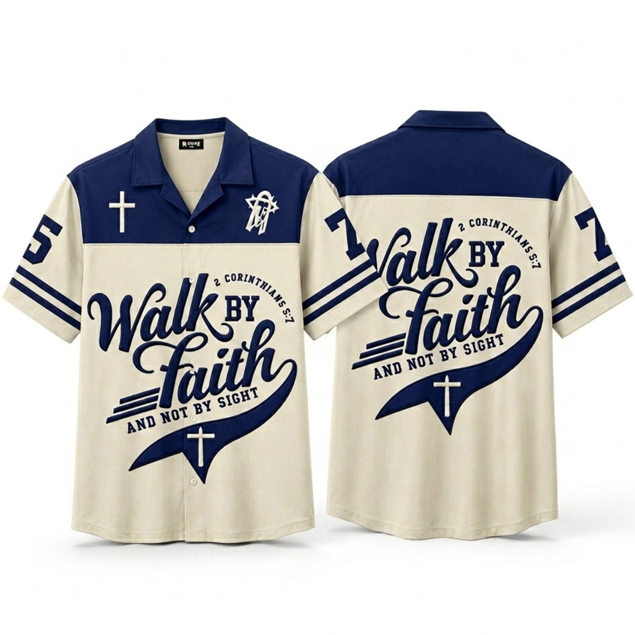 Walk By Faith Hawaiian Shirt Christian Cross 2 Corinthians 5 7 Gift