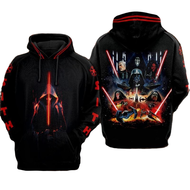Starwars Hoodie Starwars All Sith Lords Hoodie Black Red Unisex