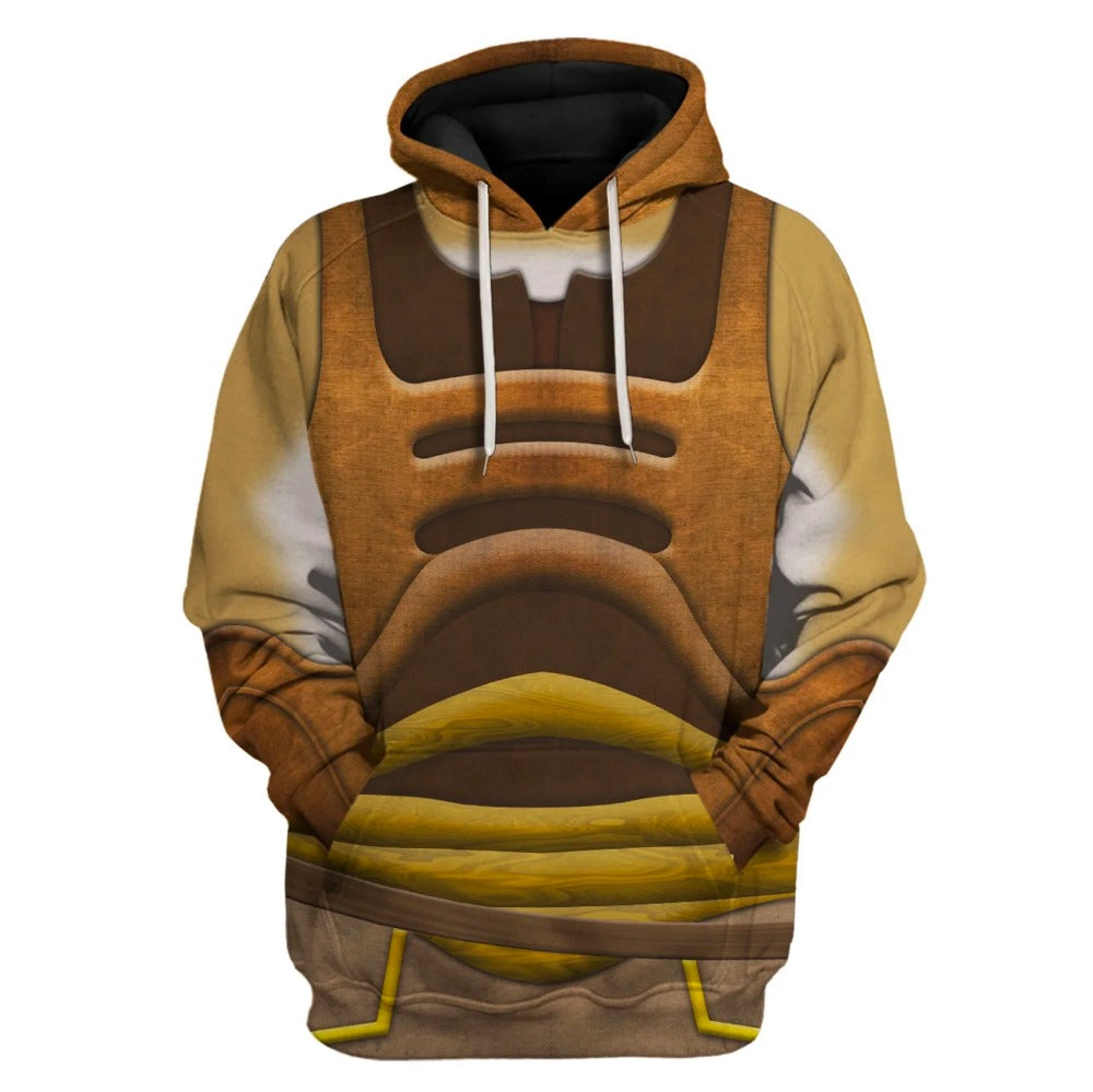 Starwars Hoodie Gungan Costume Starwars Cosplay T-Shirt Brown Unisex Adults - Trendy Gift For Men & Women
