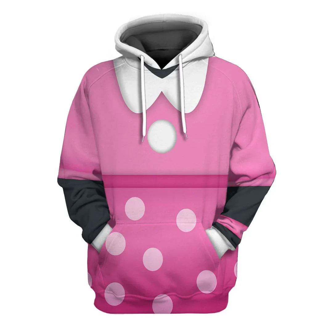 Disney Hoodie Disney Minnie Costume T-Shirt Pink Unisex Adults New Release - Trendy Gift For Men & Women