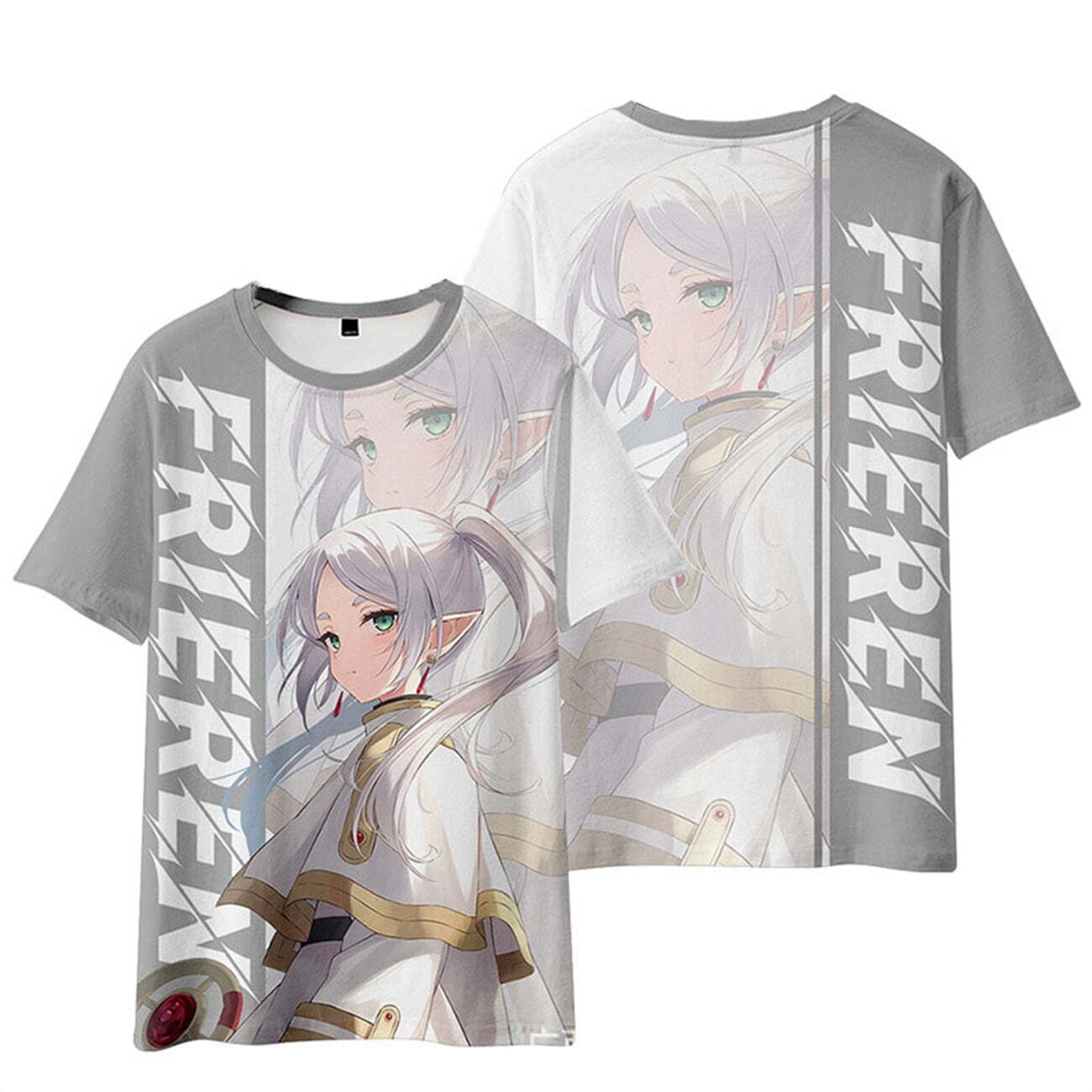 Frieren Beyond Journey’S End T-Shirt Frieren The Slayer Mage Graphic T-Shirt Gray Unisex - Trendy Gift For Men & Women