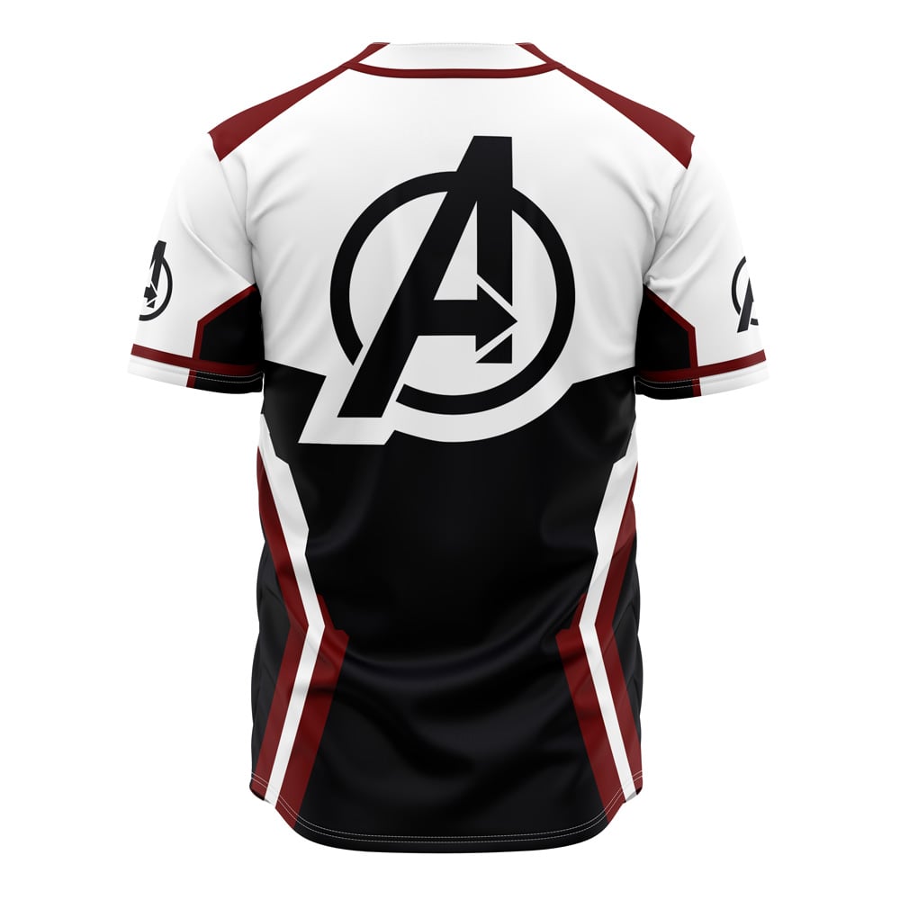 Marvel Jersey Marvel Avengers Suit Costume White Black Red Jersey Shirt Baseball Avengers Baseball for Men