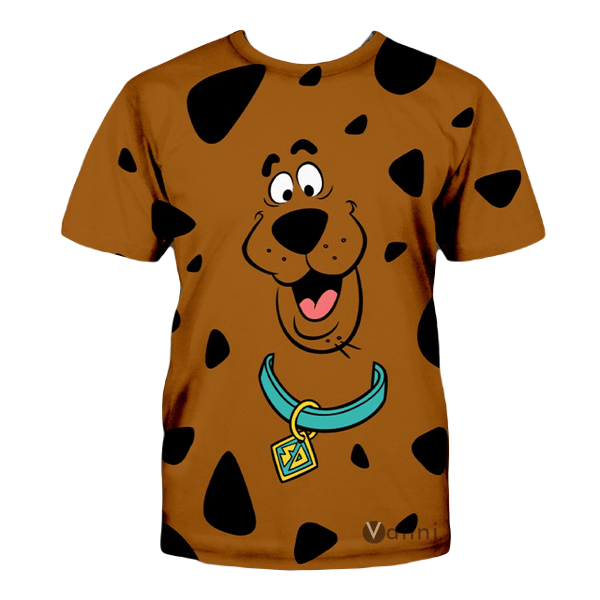 Scooby Doo Hoodie Scooby Doo Face Fur Pattern T-Shirt Brown Unisex - Trendy Gift For Men & Women