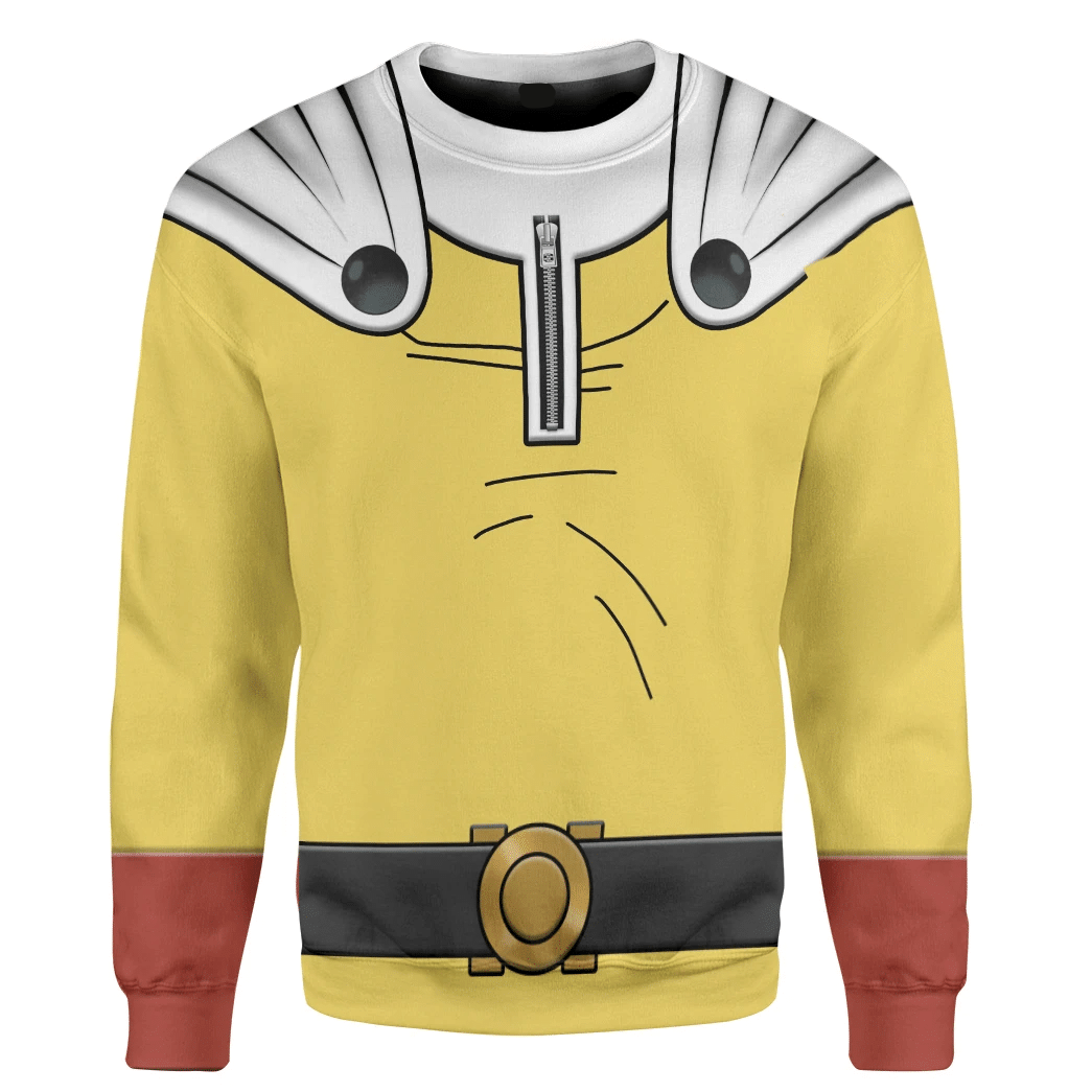 One Punch Man Hoodie Saitama One Punch Man Costume T-Shirt White Yellow Unisex Adults New Release - Trendy Gift For Men & Women