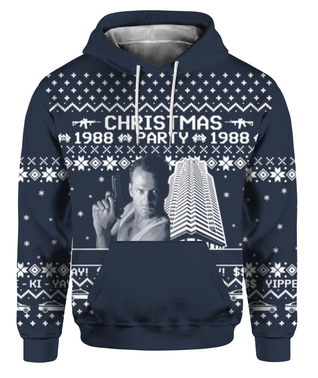 Die Hard Hoodie Christmas Party 1988 Hohoho Yippee Ki Yay Die Hard T-Shirt Black White Unisex - Trendy Gift For Men & Women