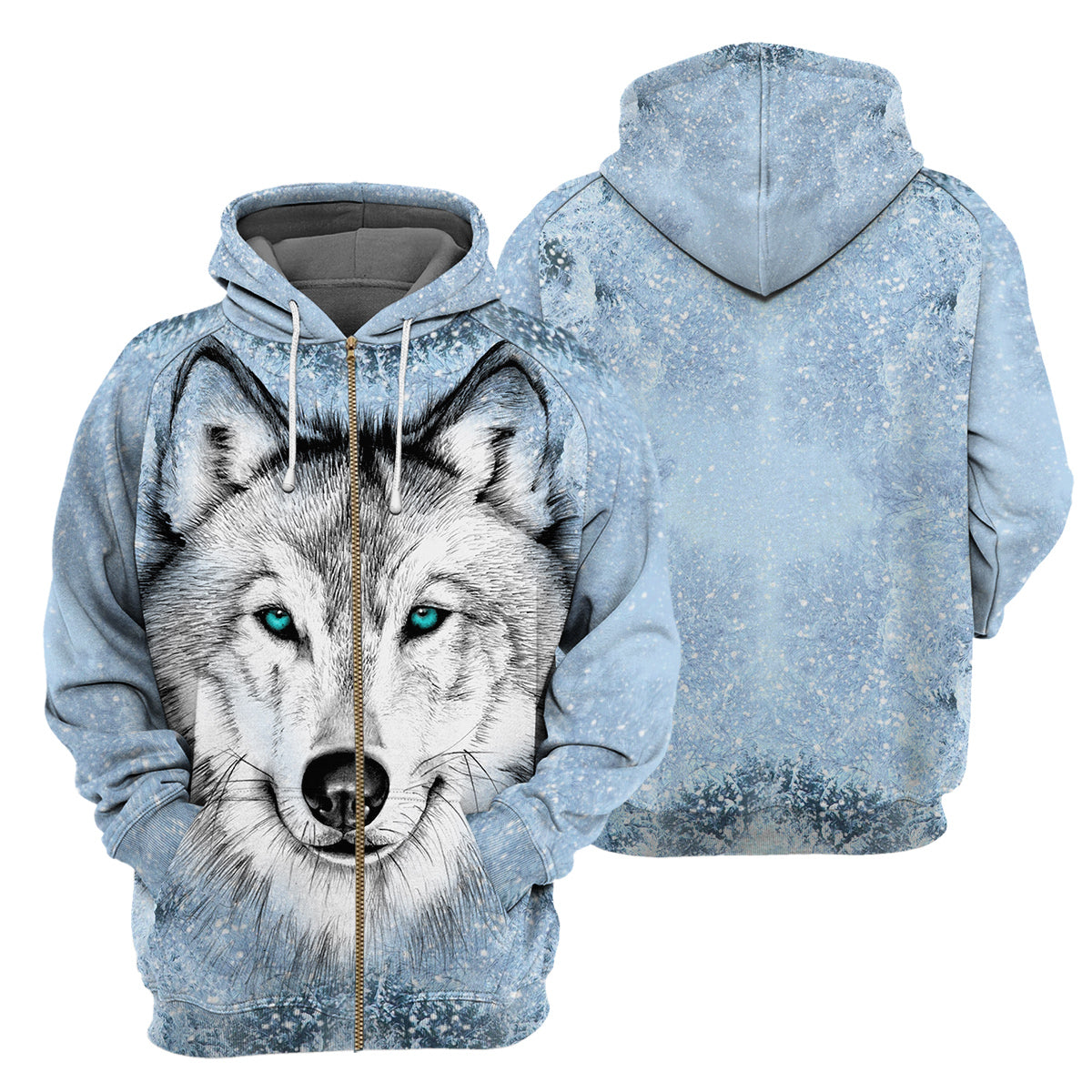 White Blue Wolf - All Over Printed Shirt