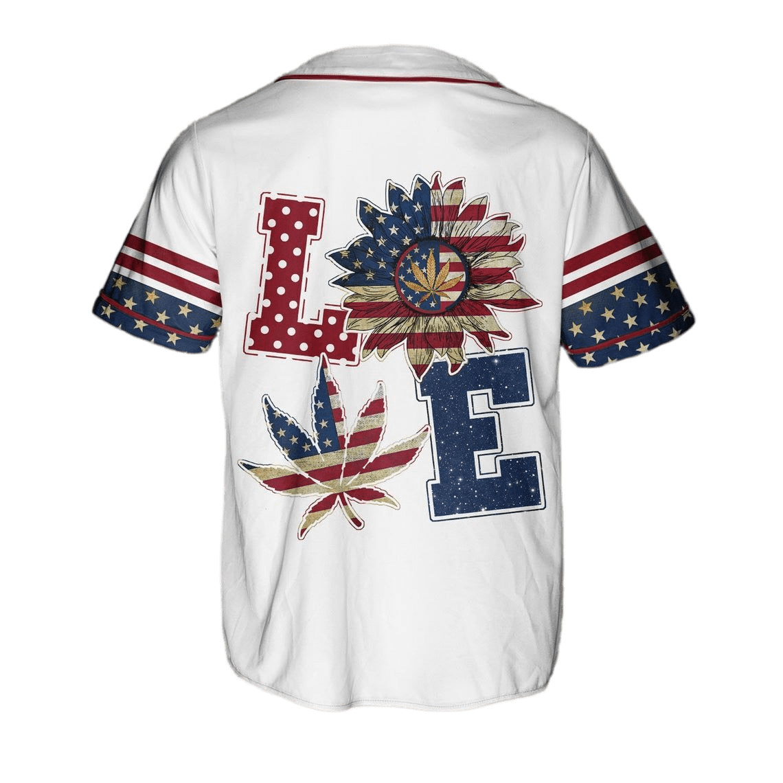Independence Day Jersey Love American Flag Independence Day White Jersey Shirt 04th of July Baseball for Men Women