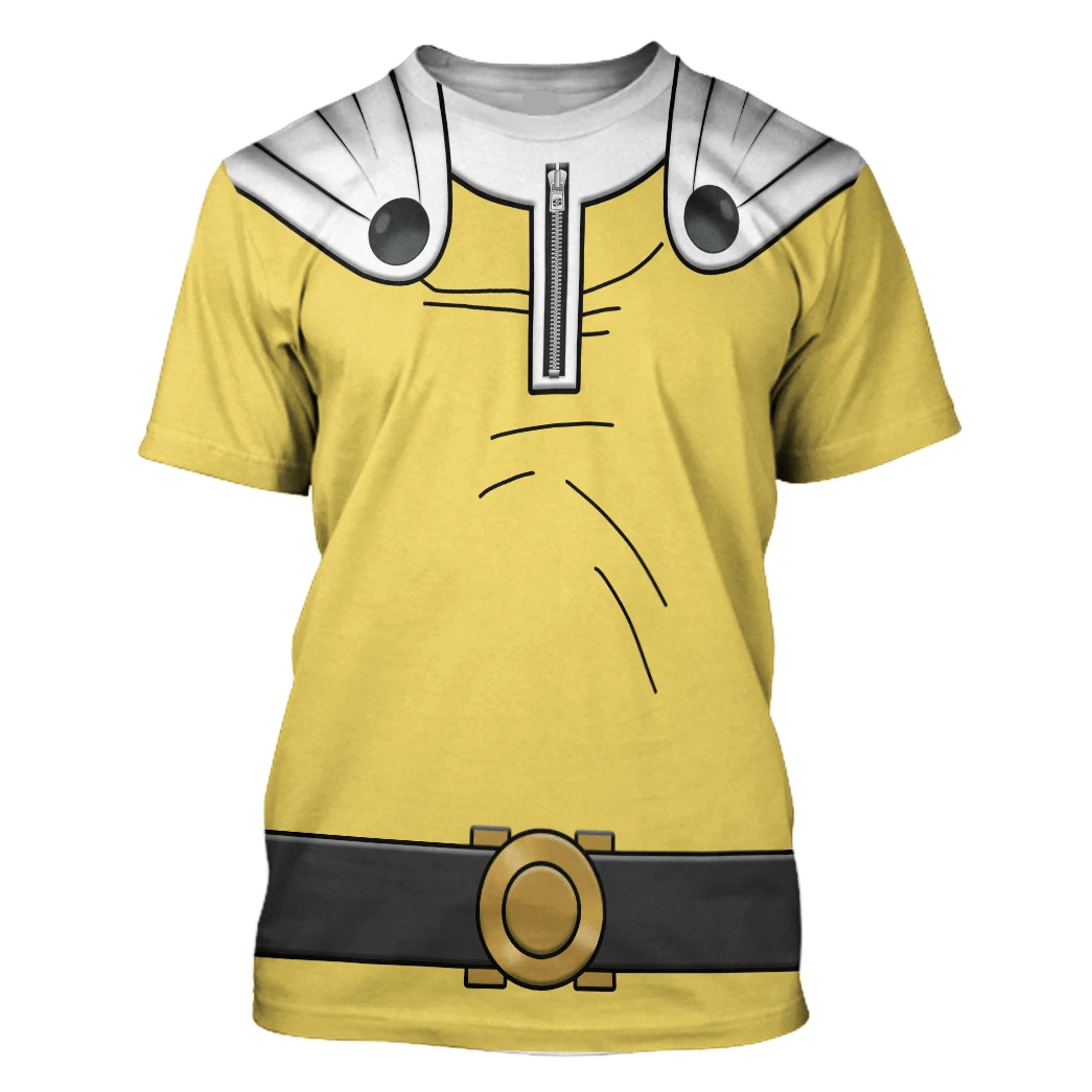 One Punch Man Hoodie Saitama One Punch Man Costume T-Shirt White Yellow Unisex Adults New Release - Trendy Gift For Men & Women