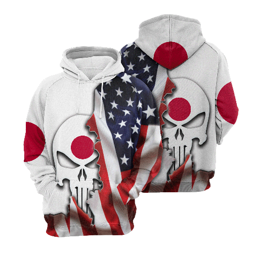 Gifury Japan Hoodie Japan Proud Japan Flag US Flag Red White Hoodie Japan Apparel 2023