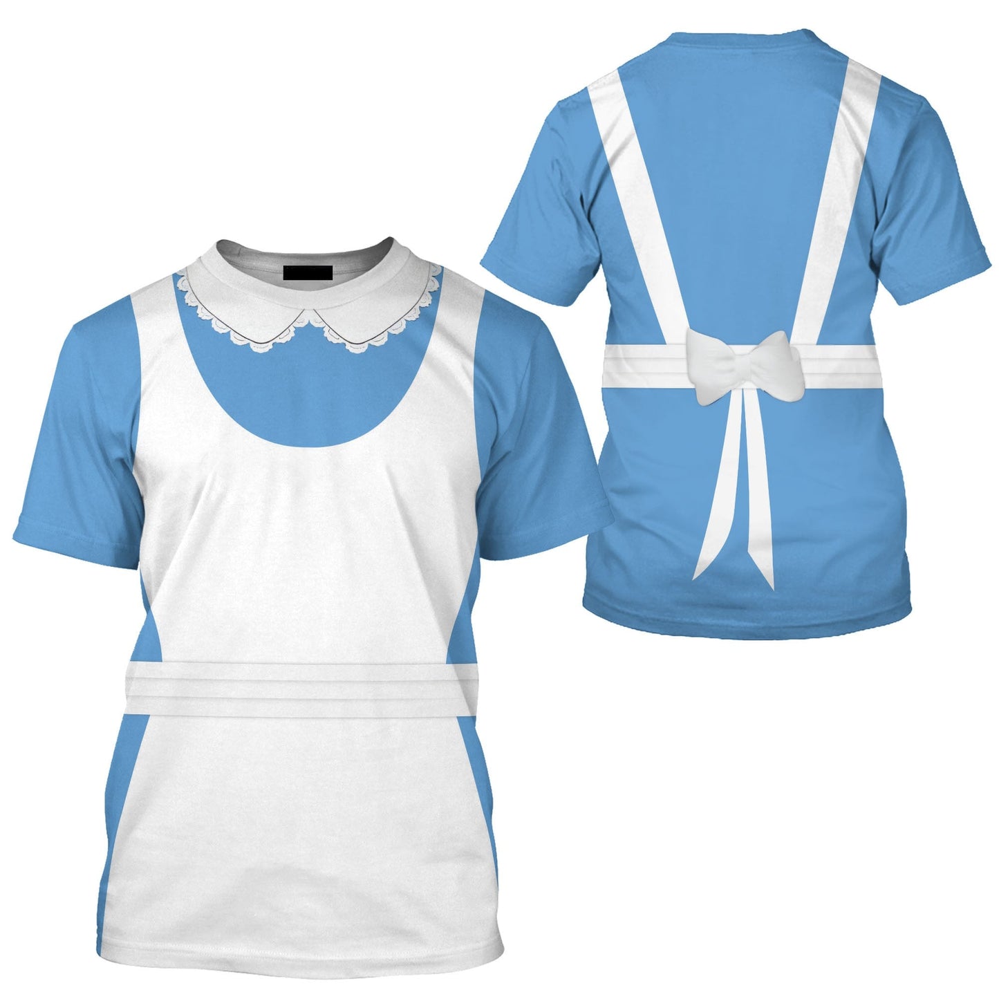 Disney T-Shirt Character Alice In Wonderland Costume T-Shirt White Blue Unisex Adults New Release - Trendy Gift For Men & Women