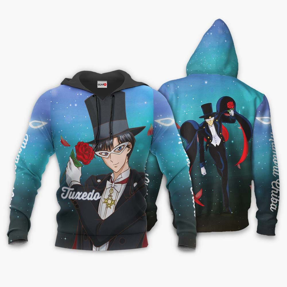 Sailor Moon Hoodie Tuxedo Mamoru Chiba Galaxy Blue Hoodie Anime Clothing Ault