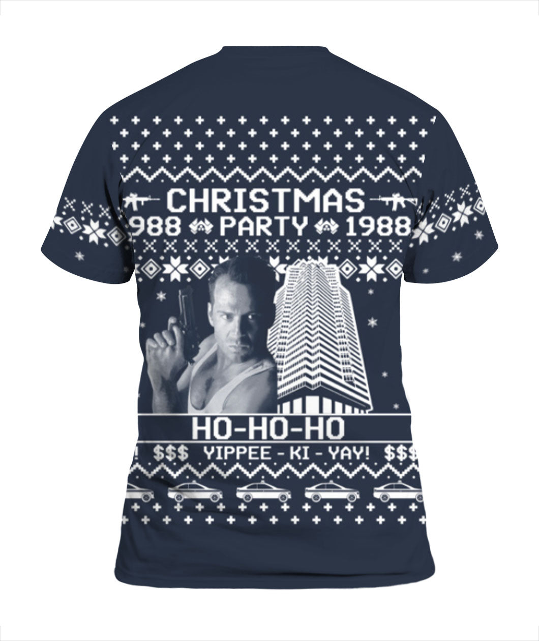 Die Hard Hoodie Christmas Party 1988 Hohoho Yippee Ki Yay Die Hard T-Shirt Black White Unisex - Trendy Gift For Men & Women