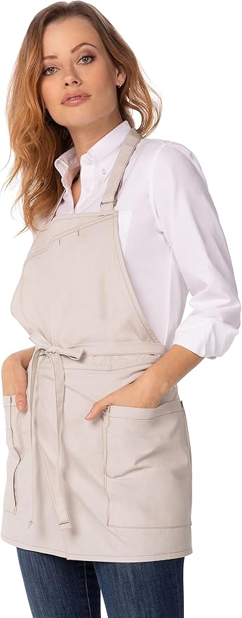 JustVero Chef Works Unisex Medford Short Bib Apron