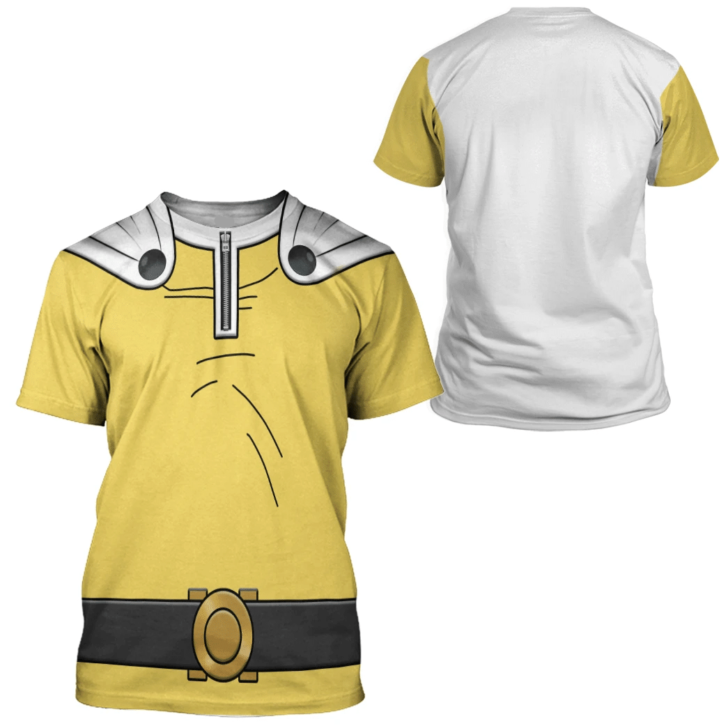 One Punch Man Hoodie Saitama One Punch Man Costume T-Shirt White Yellow Unisex Adults New Release - Trendy Gift For Men & Women