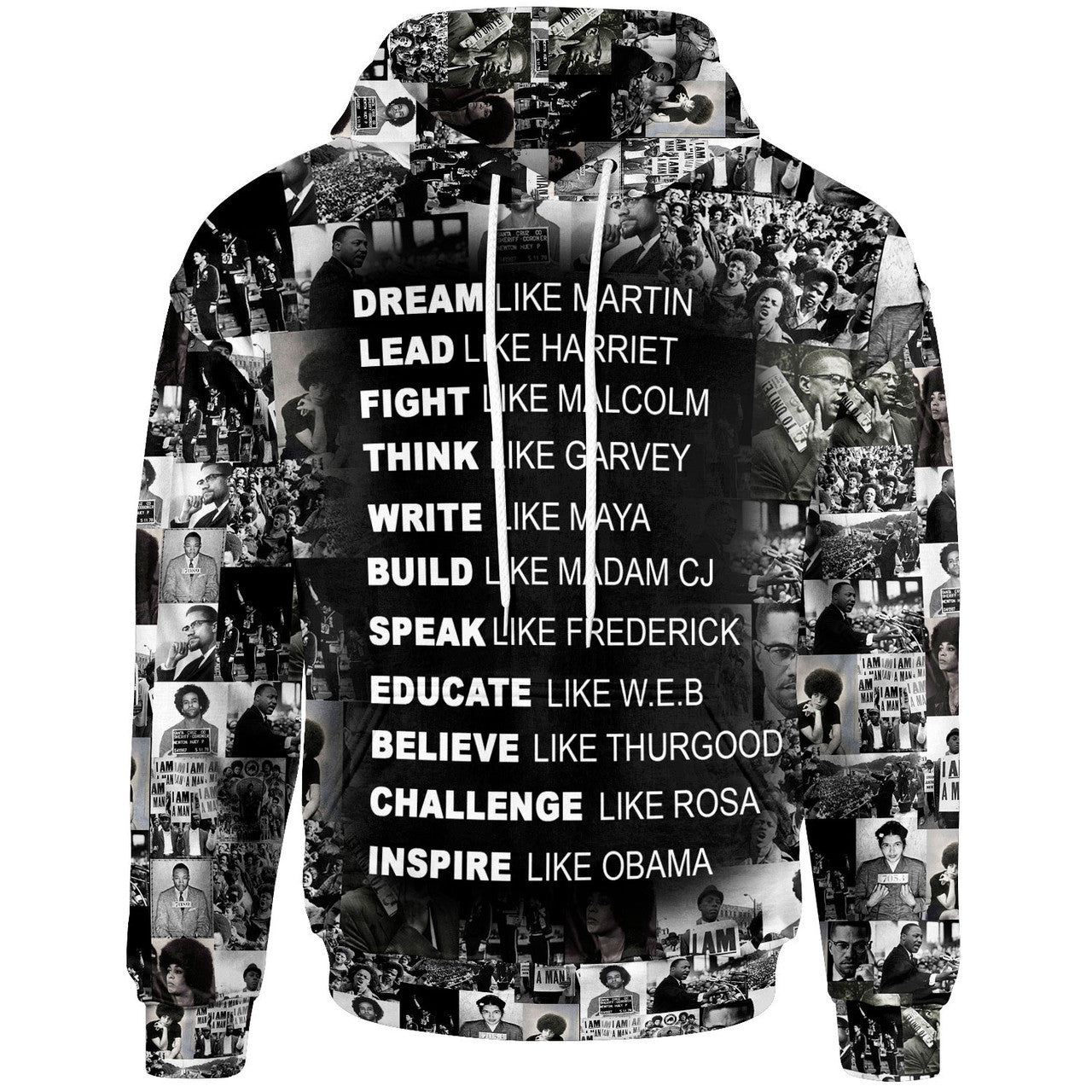 Africa American Hoodie Black Heros Black History Hoodie Black White Unisex - Cozy Hoodie For Cold Weather