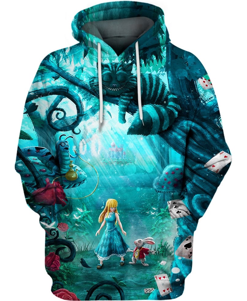 AIW Hoodie Alice Adventures In Wonderland Hoodie Blue Unisex