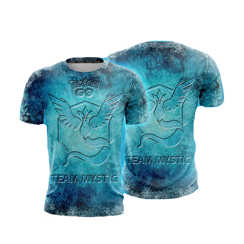 Pokemon T-Shirt Pokemon Go Articuno Team Mystic T-Shirt Blue Unisex - Trendy Gift For Men & Women
