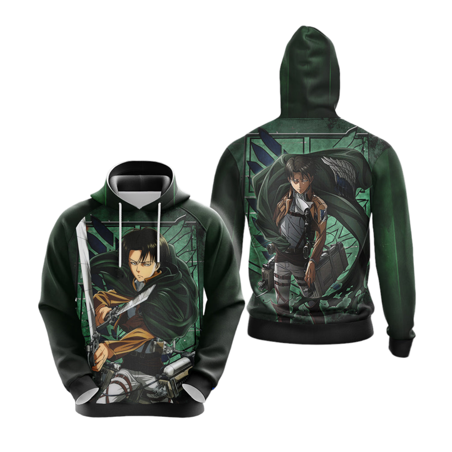 Attack On Titan Hoodie Levi Ackerman Attack On Titan Graphic Hoodie Green Unisex - Cozy Hoodie For Cold Weather