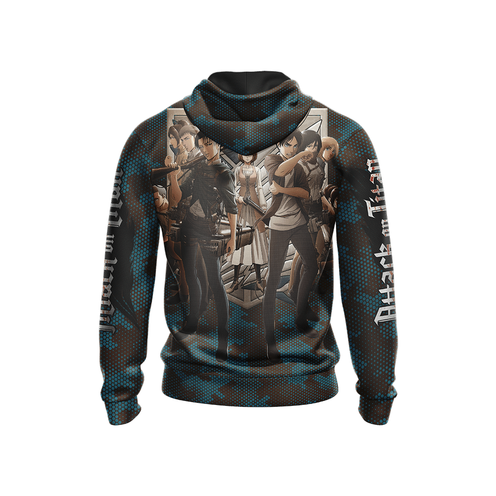 Attack On Titan Hoodie Attack On Titan Characters Graphic Hoodie Blue Black Unisex - Cozy Hoodie For Cold Weather