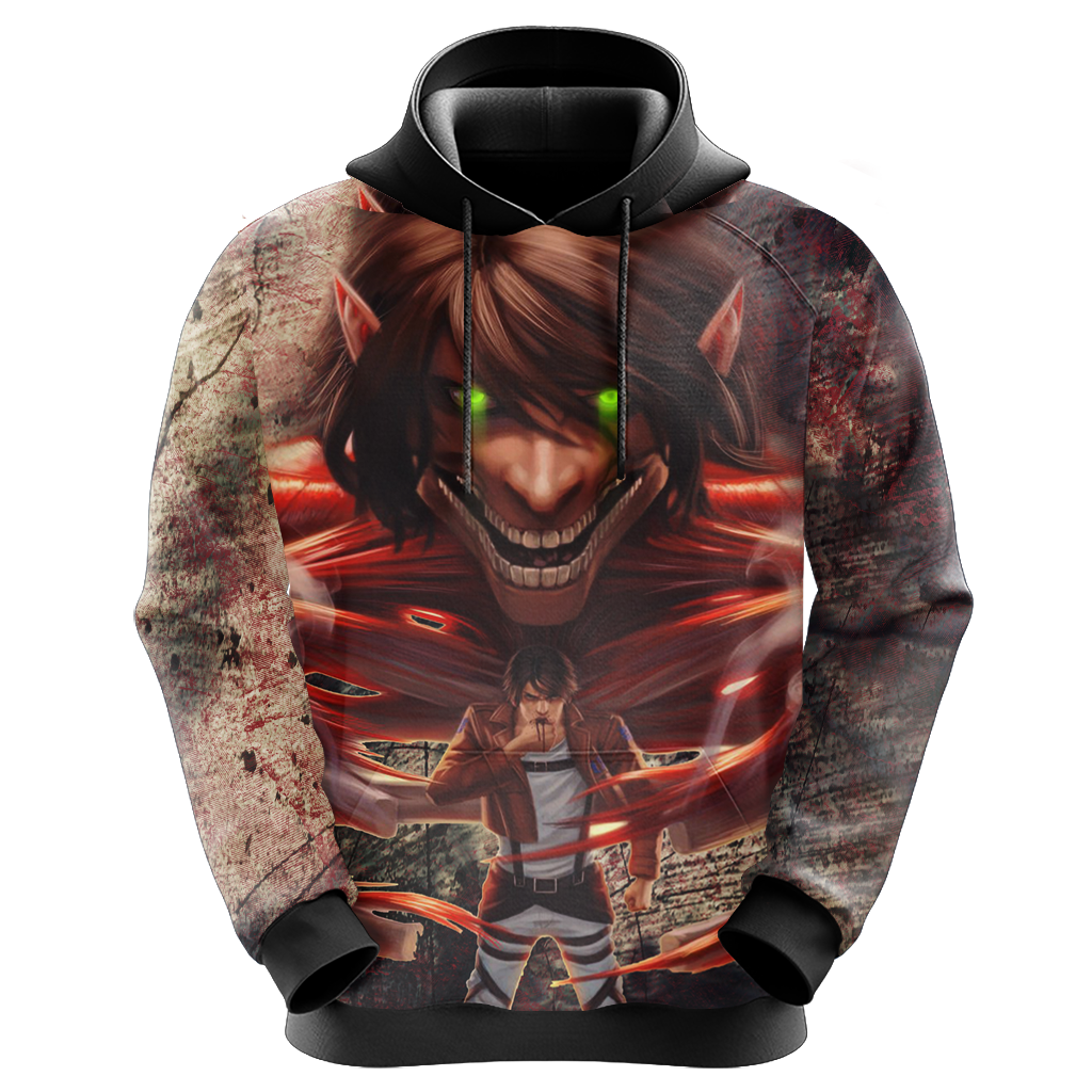 Attack On Titan Hoodie Eren Yeager Transform Titan Hoodie Brown Unisex - Cozy Hoodie For Cold Weather