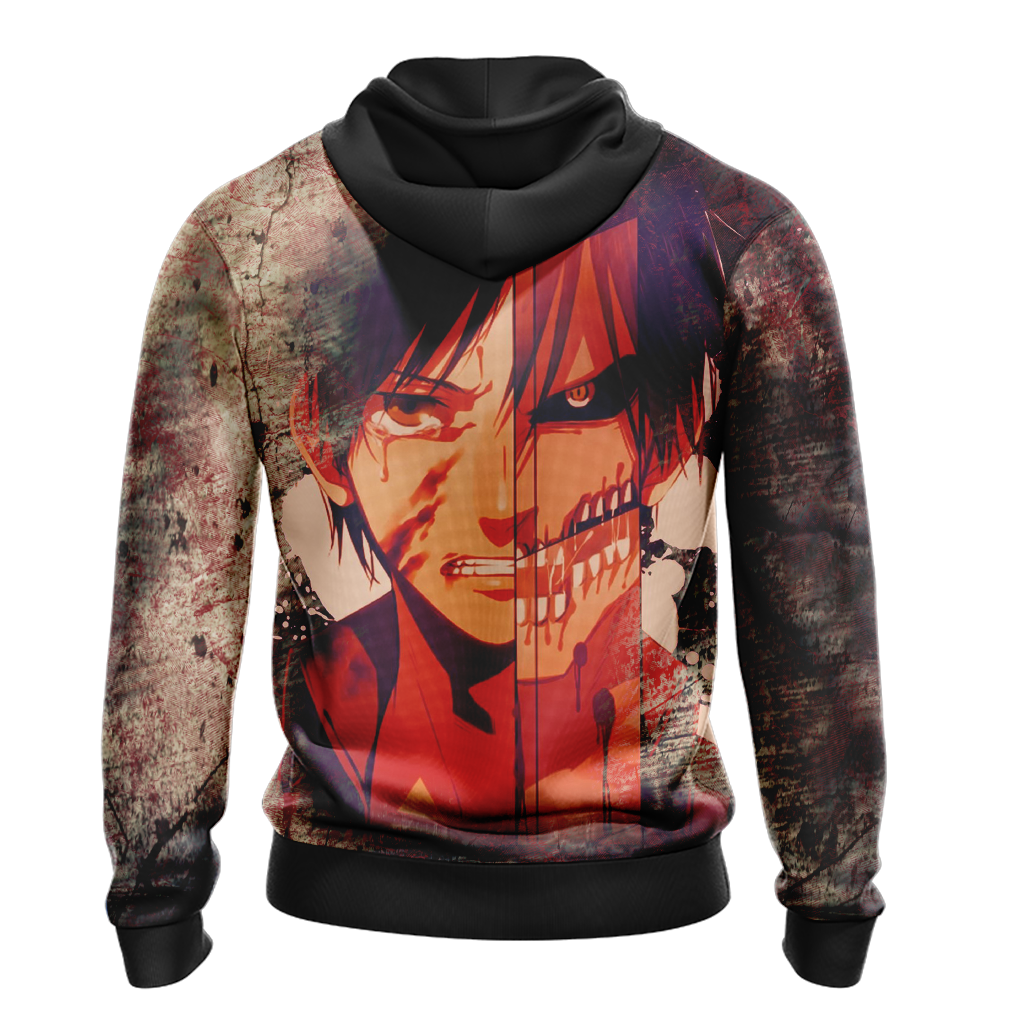 Attack On Titan Hoodie Eren Yeager Transform Titan Hoodie Brown Unisex - Cozy Hoodie For Cold Weather