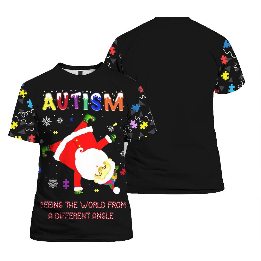 Autism Hoodie Seeing The World In A Different Angle T-Shirt Black Unisex - Trendy Gift For Men & Women