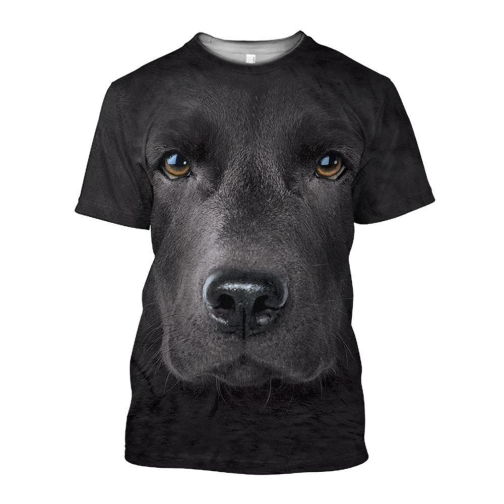 Dog Hoodie Black Labrador Face Graphic T-Shirt Black Unisex - Trendy Gift For Men & Women