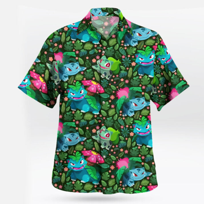 Bulbasaur Ivysaur Venusaur Pokemon Hawaiian Shirt | Tropi Hawaiian Shirts Store