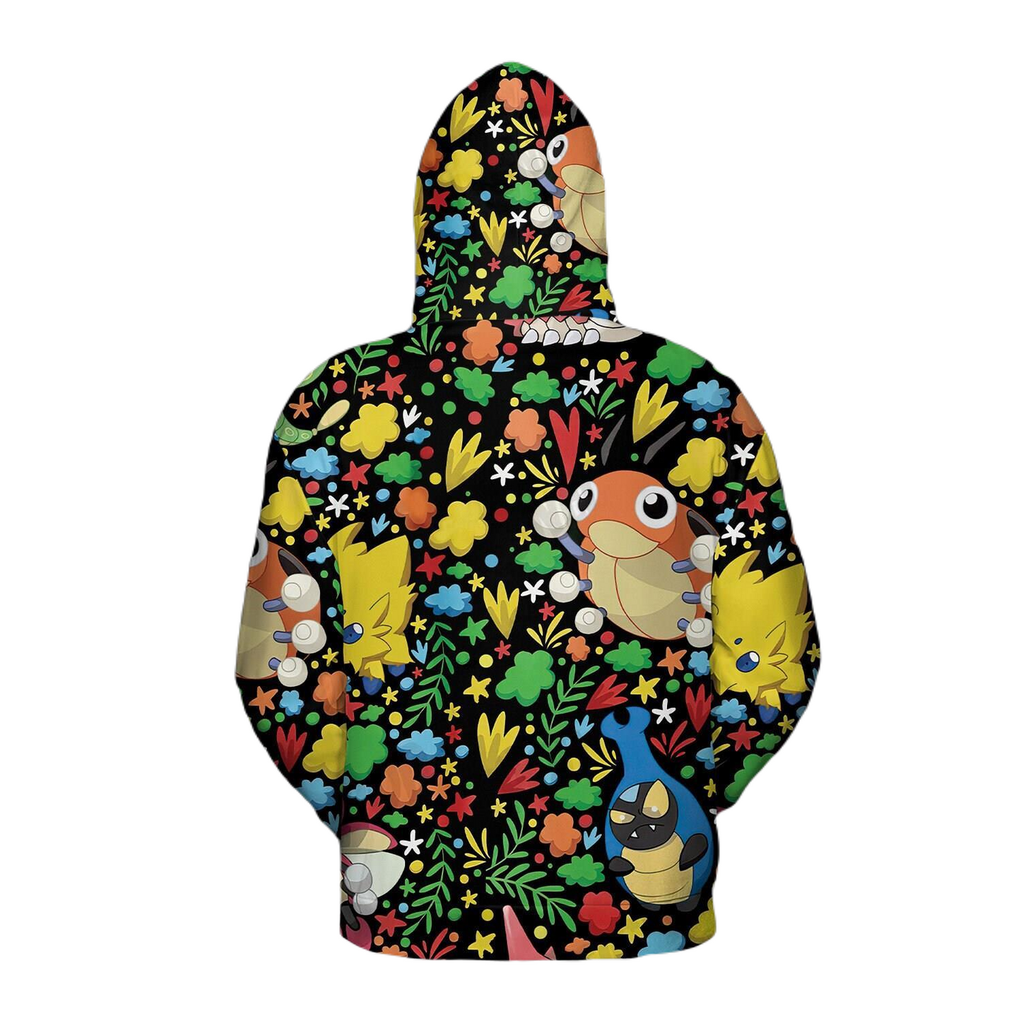 Pokemon Hoodie Pokemon Caterpie Pattern Hoodie Colorful Unisex - Cozy Hoodie For Cold Weather
