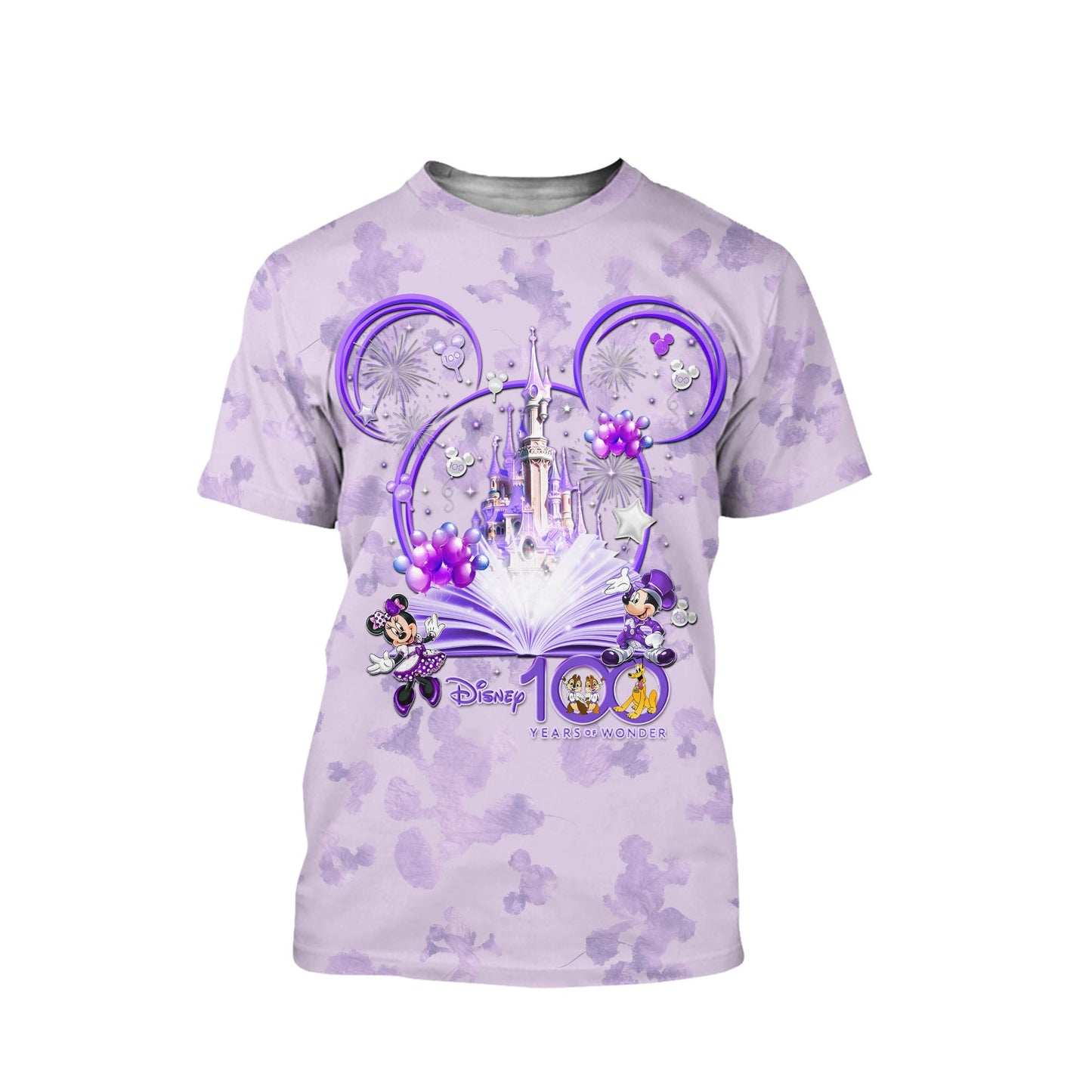 Disney T-Shirt Mk Minnie Friends Castle Disney 100 Years Of Wonder T-Shirt Purple Unisex Adults New Release - Trendy Gift For Men & Women