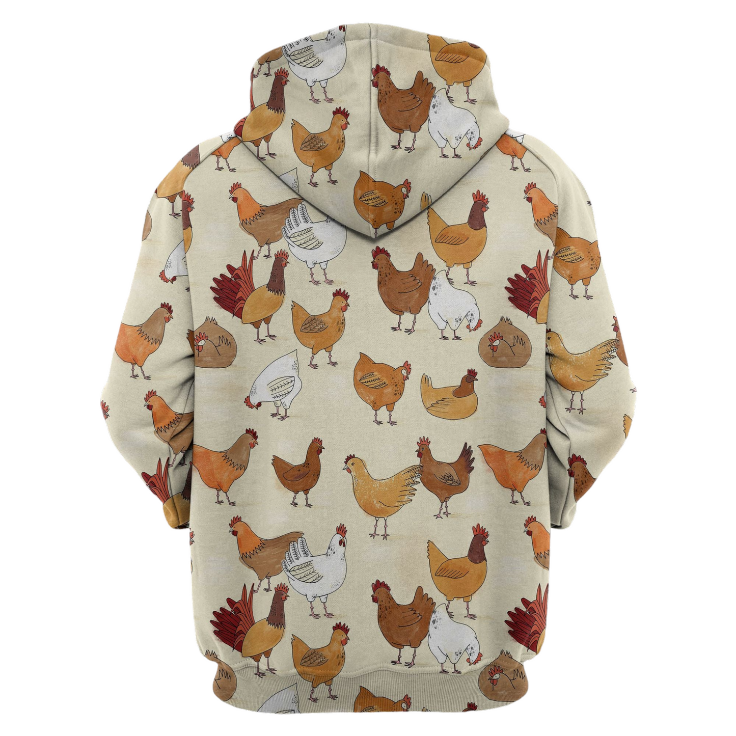 Chicken Hoodie Cartoon Chicken Family Pattern Hoodie Colorful Unisex - Cozy Hoodie For Cold Weather
