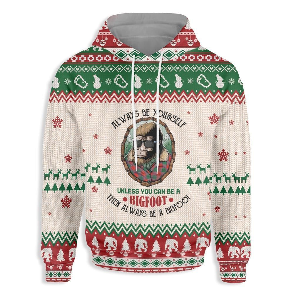 Bigfoot Hoodie Always Be Yourself Unless You Can Be A Bigfoot Hoodie Red Green Unisex - Cozy Hoodie For Cold Weather