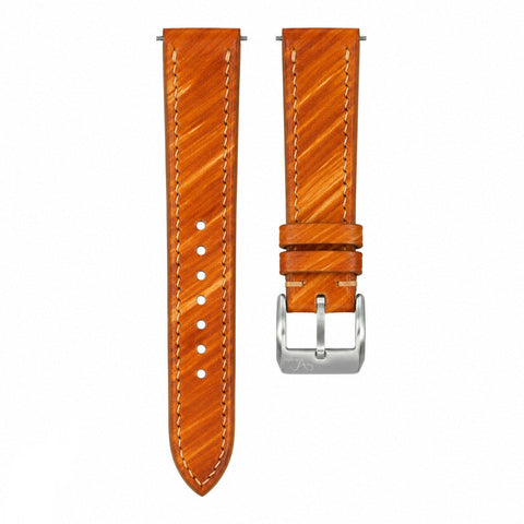 Wood Brown Vegetable-Tanned Leather Watch Strap