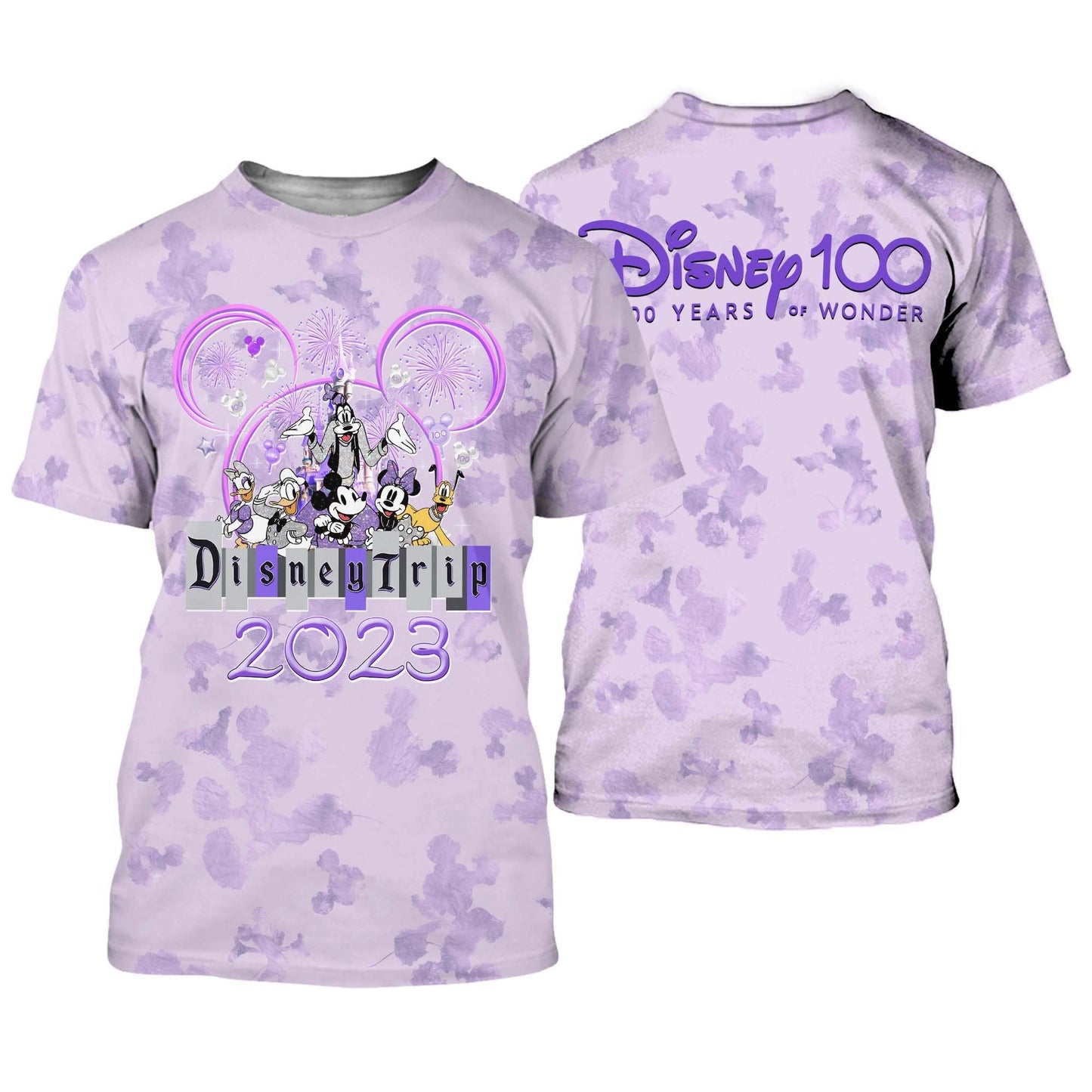 Disney T-Shirt Trip Disney 100 Years Of Wonder T-Shirt Purple Unisex Adults New Release - Trendy Gift For Men & Women