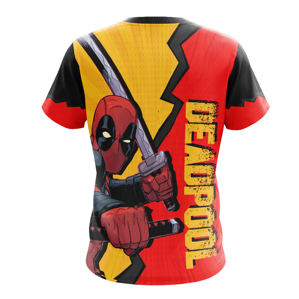 Deadpool T-Shirt Marvel Deadpool Don'T Skip Leg Day T-Shirt Red Yellow Unisex - Trendy Gift For Men & Women