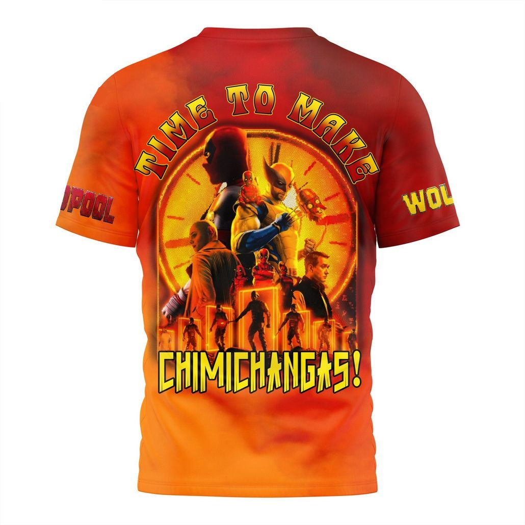 Deadpool T-Shirt Marvel Time To Make Chimichangas T-Shirt Orange Unisex - Trendy Gift For Men & Women