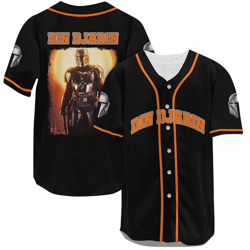 Star Wars Baseball Jersey Din Djarin Star Wars Jersey Shirt Black Unisex Adult New Release