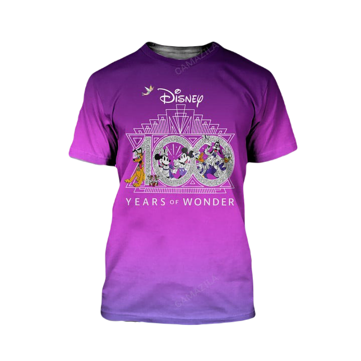 Disney Hoodie Diamond Disney 100 Years Of Wonder T-Shirt Pink Unisex Adults New Release - Trendy Gift For Men & Women