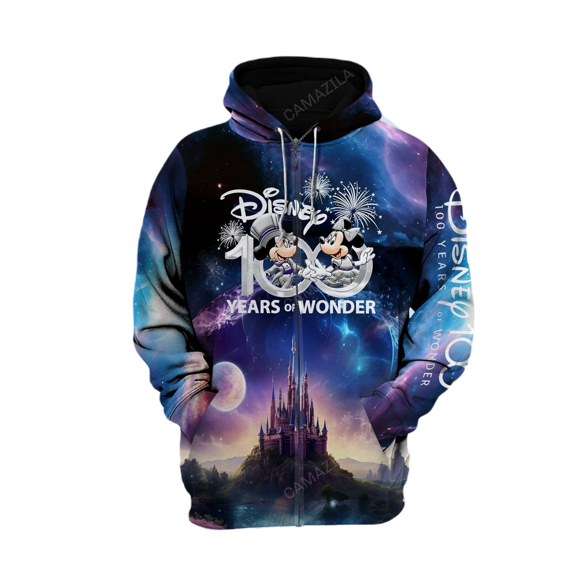 Disney Zip Hoodie Mk And Minnie Disney 100 Years Of Wonder Zip Hoodie Colorful Unisex Adults New Release - Cozy Hoodie For Cold Weather