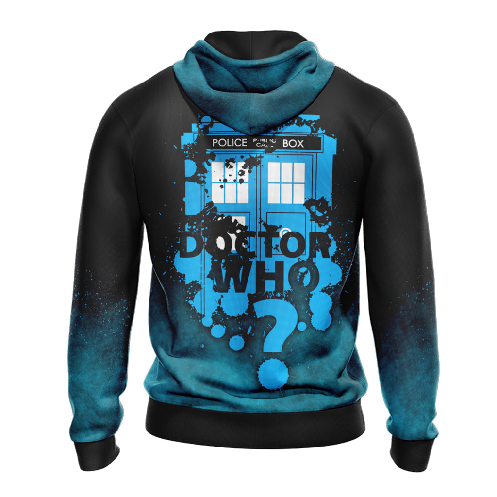 Doctor Who Hoodie Doctor Who Lord Of Time Hoodie Black Blue Unisex - Cozy Hoodie For Cold Weather