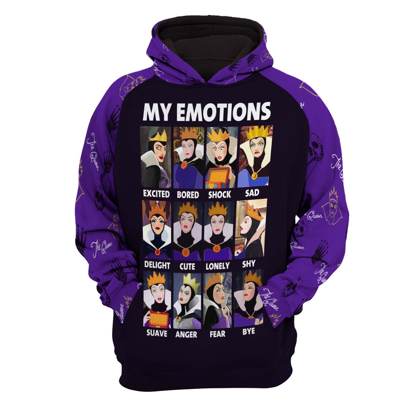 Snow White Hoodie Evil Queen My Emotions Hoodie Purple Black Unisex - Cozy Hoodie For Cold Weather