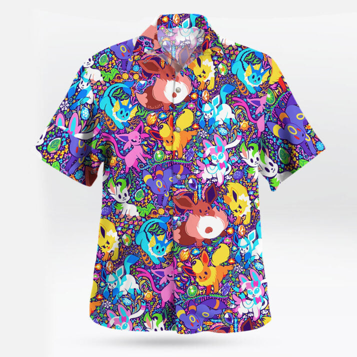Eevee Evolutions Hawaiian Shirt – Tropical Pokemon Style | Tropi Hawaiian Shirts Store
