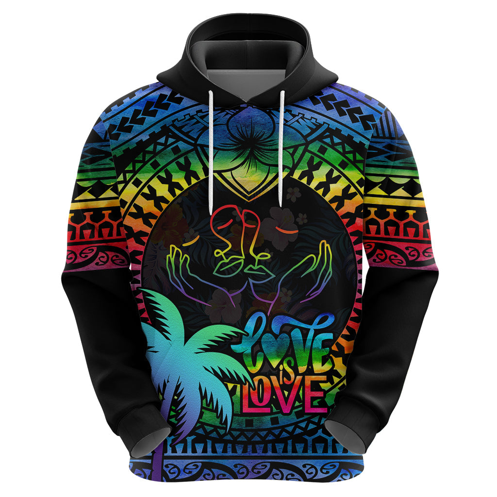 Lgbt Hoodie Love Is Love Tapa Pattern Hoodie Colorful Unisex - Cozy Hoodie For Cold Weather