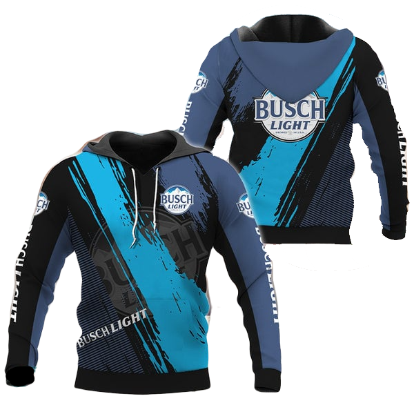 Busch Light Hoodie Busch Light Logo Graphic Hoodie Blue Unisex - Cozy Hoodie For Cold Weather